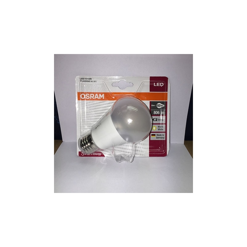 OSRAM LED STAR A60 WW E27 BLI